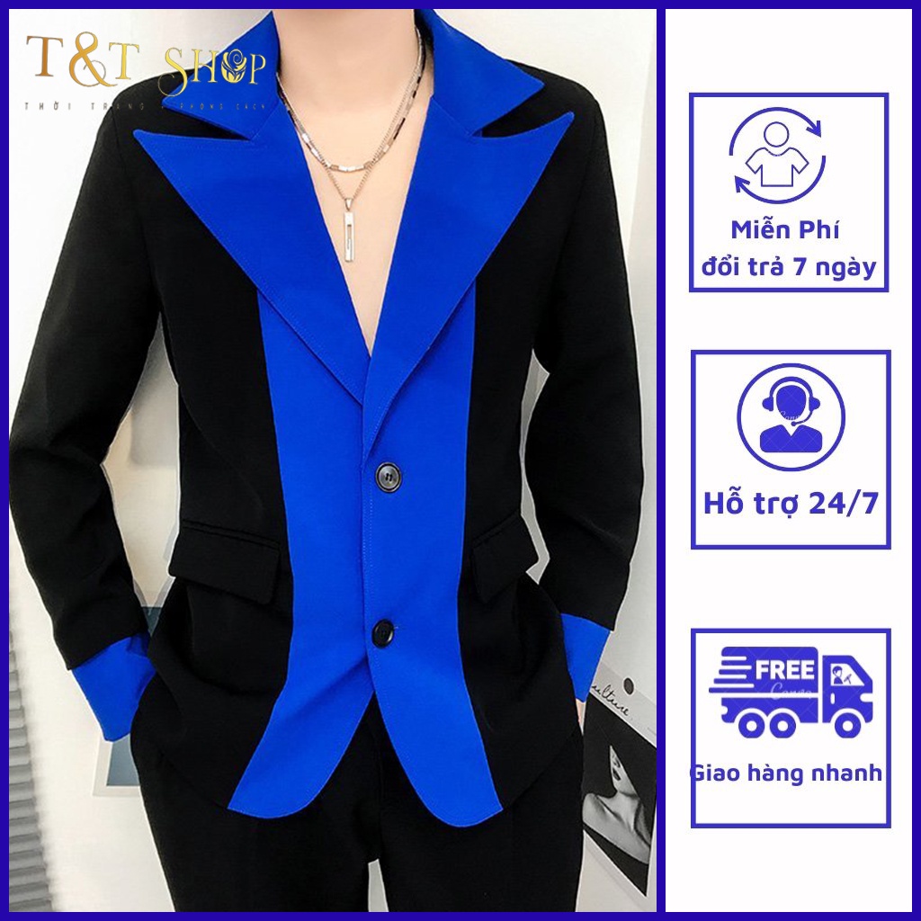 Áo khoác blazer nam ,áo vest nam balzer nam phong cách Hàn Quốc chất liệu cao cấp phối họa tiết trẻ trung, năng động N44