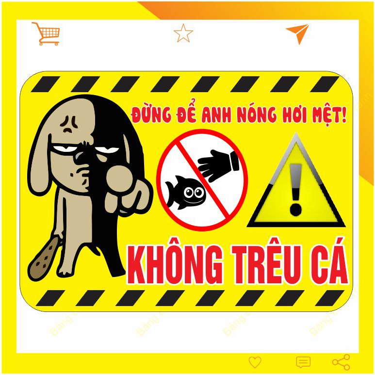 Tem sticker dán bể cá cảnh báo hài hước mã KTC - Phụ kiện thủy sinh | ThuCungMall.com