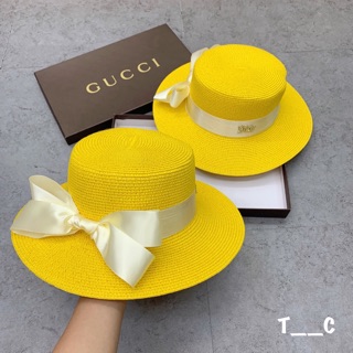 Mũ cói tròn nơ lụa tiểu thư