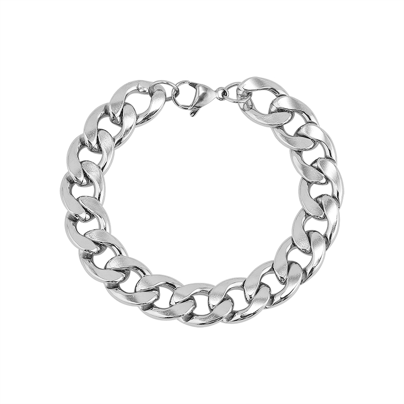 Vòng đeo tay dạng mắt xích bằng thép titan phong cách Hàn Quốc đơn giản