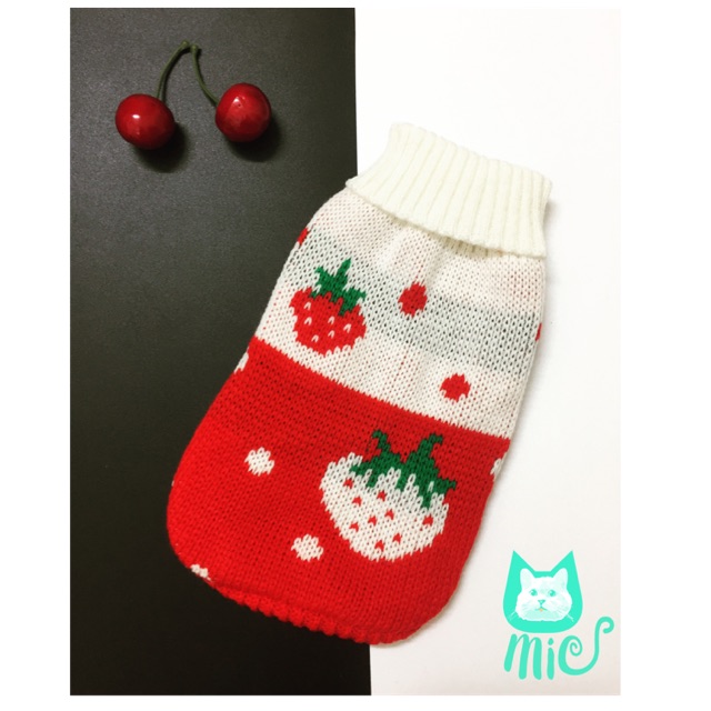 🍓🍓Áo len hoạ tiết dâu đỏ 🍓🍓