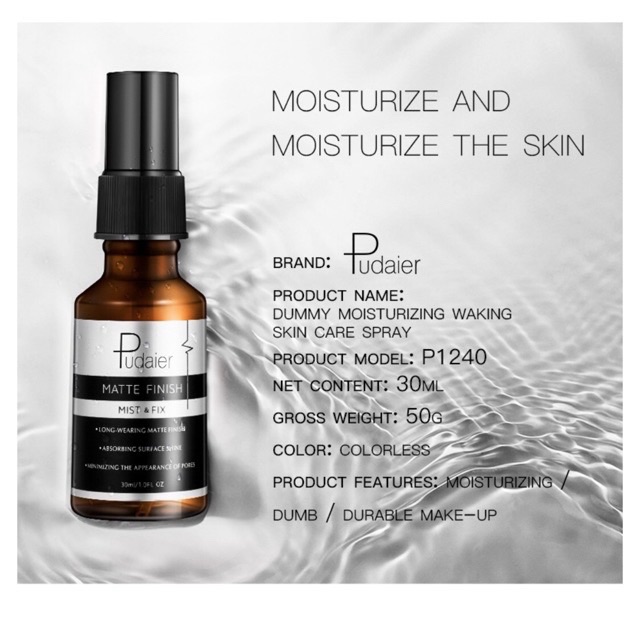 Xịt Khóa Lớp Trang Điểm Bền Đẹp Không Xuống Màu Pudaier Matte & Dewy Finish | BigBuy360 - bigbuy360.vn