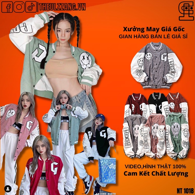 Áo khoác bomber nam nữ kaki nhung thêu gon.z hàng quảng châu form rộng unisex GOZN.XX - THE ULZZANG 1089