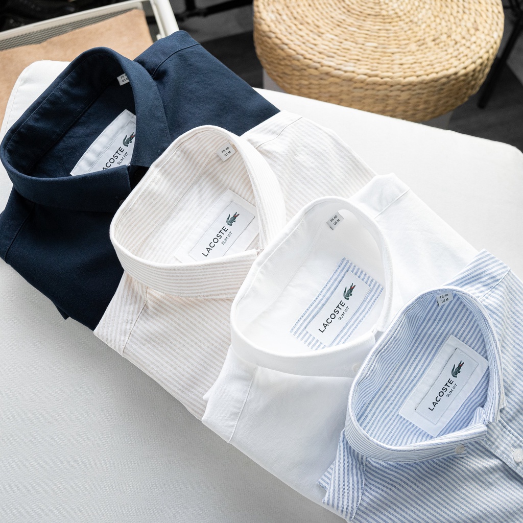Aó sơ mi nam ngắn tay Lacoste (Form Slim,chất liệu vải Oxford,mềm mịn thoáng mát,Hàng VNXK) | BigBuy360 - bigbuy360.vn