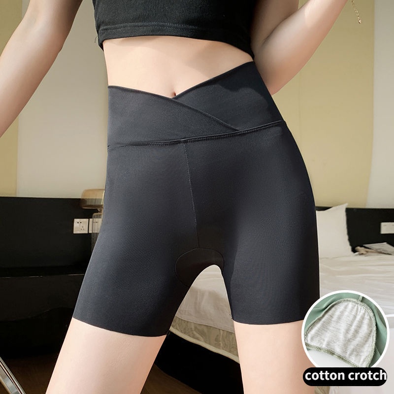 Take Talk Quần legging từ vải cotton lụa lạnh không lộ đường may hai trong một lưng chéo ôm dáng an toàn