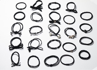 Set dây buộc tóc 24 chiếc khác nhau.