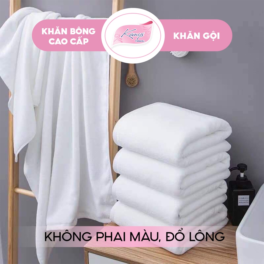 Khăn Lau Đầu Khách Sạn Siêu Dày Kamys Towel 35x80cm 100% Cotton Cao Cấp, Mềm Mại, Thấm Hút Tốt