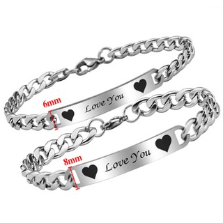 Vòng tay cặp đôi inox Love you