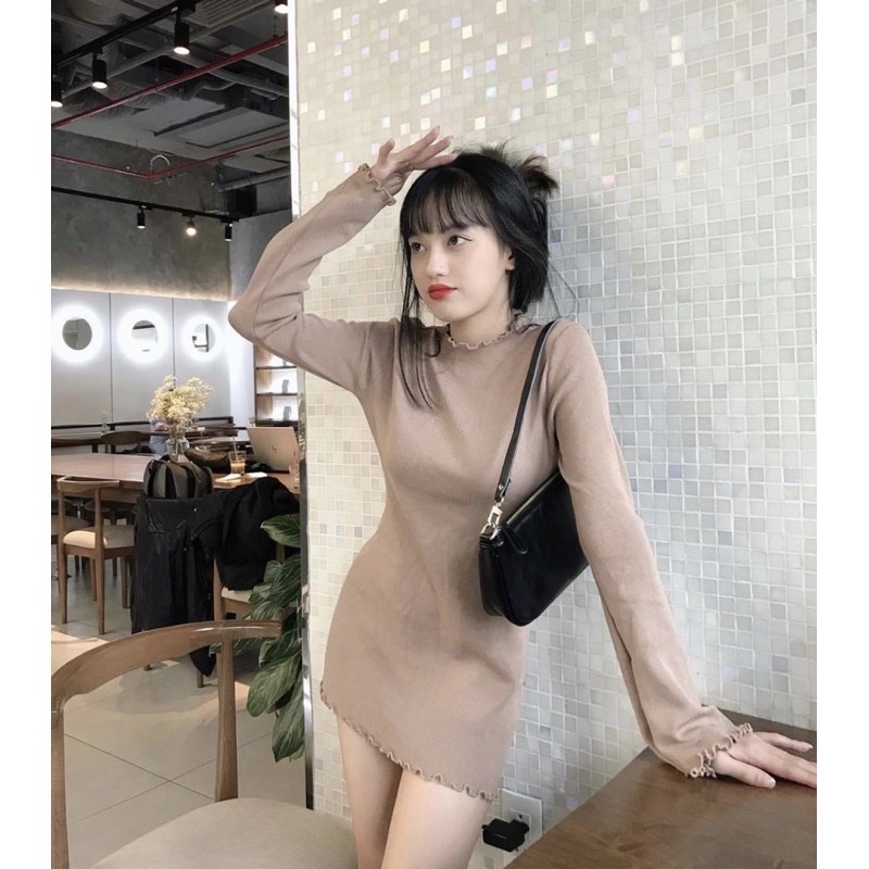 [Mã FATHANG5 giảm 10K đơn 50K] ĐẦM BODY NUDE TAY LOE