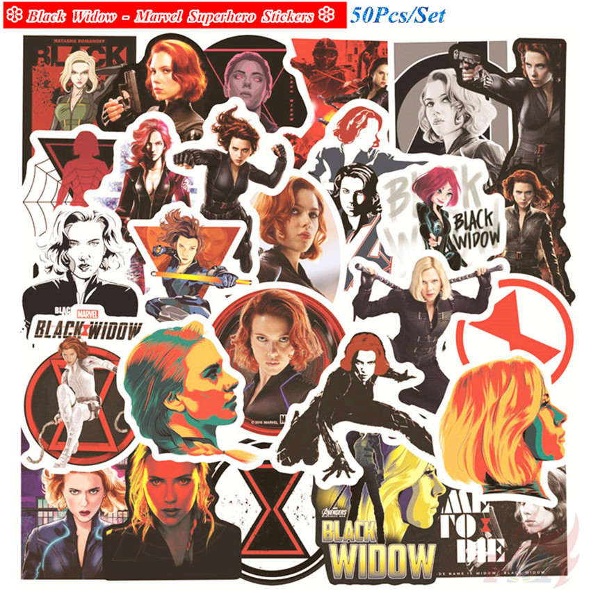 ❉ Black Widow Series 02 - Marvel Superhero Stickers ❉ 50Pcs/Set Scarlett Johansson DIY Fashion Luggage Laptop Skateboard Decals Doodle Stickers