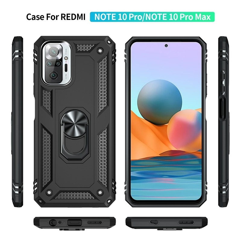 Ốp điện thoại kèm móc xỏ ngón nam châm thích hợp cho Xiaomi Redmi Note 9S 8 7 Pro Max 9T 9A 9C Mi 10T 9T K20 Pro