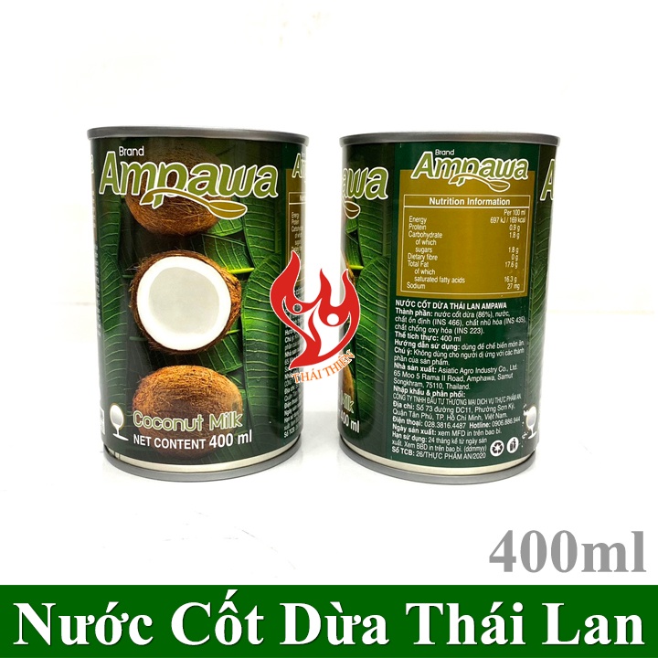 Nước Cốt Dừa Thái Lan Ampawa Lon 400ml