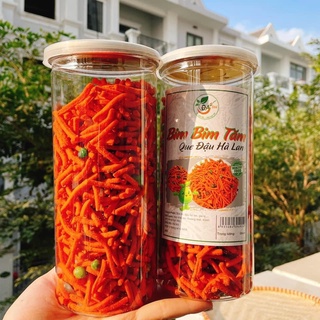 Bim bim tăm que đậu hà lan 350gr đóng hũ pet 1000 ml