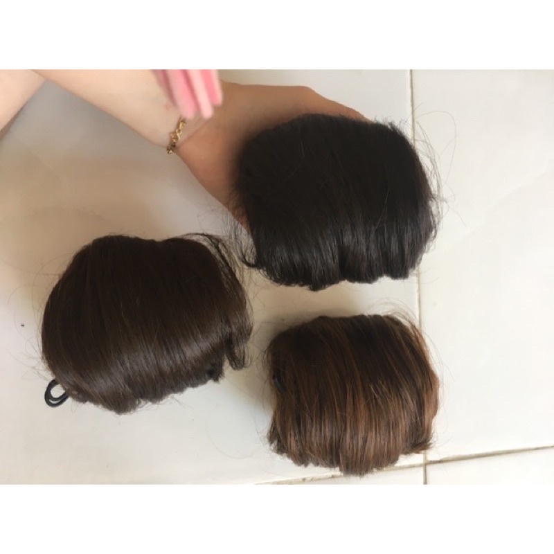 Tóc giả búi cao có dây rút, đẹp tự nhiên, kèm ảnh thật.