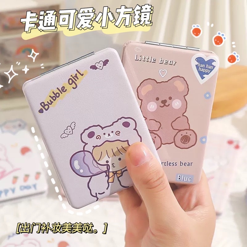 Gương Mini Cầm Tay 2 Mặt Sunni Shop/ Gương Trang Điểm Hàn Quốc - Mẫu Ngẫu Nhiên