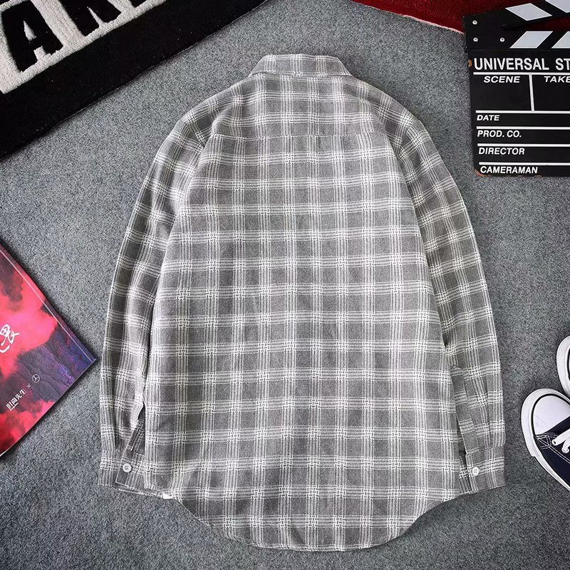 Áo sơ mi tay dài họa tiết sọc caro có 3 màu tùy chọn cho nam