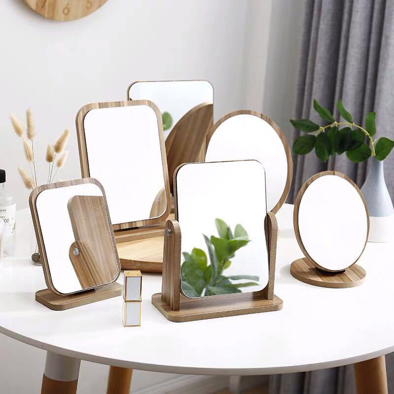 Gương Soi Trang Điểm Gỗ Để Bàn GPHUC Phấn Mirror