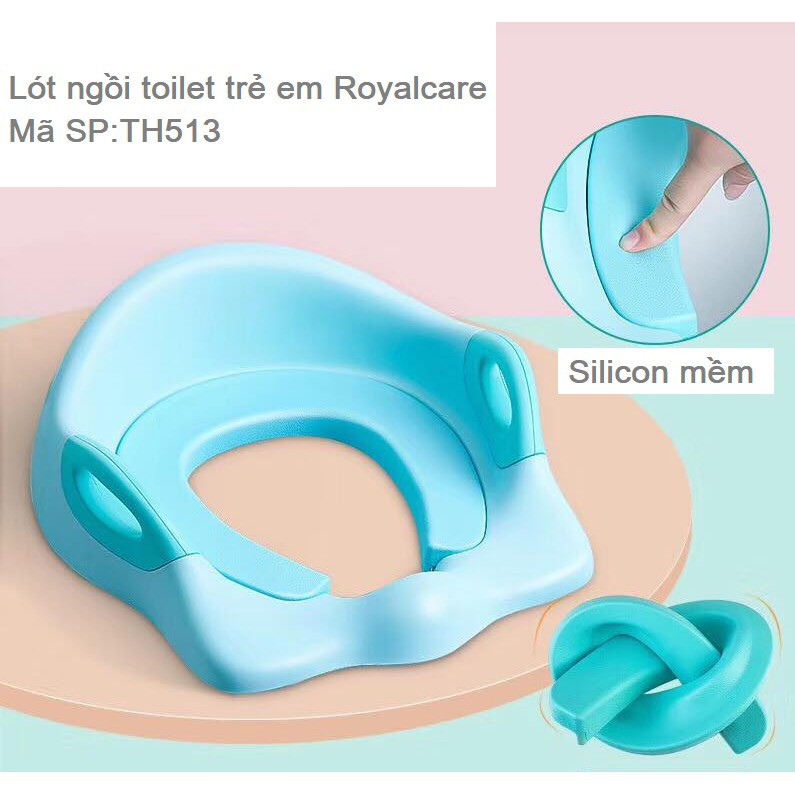 Lót ngồi toilet trẻ em Royalcare Màu hồng - xanh - trắng