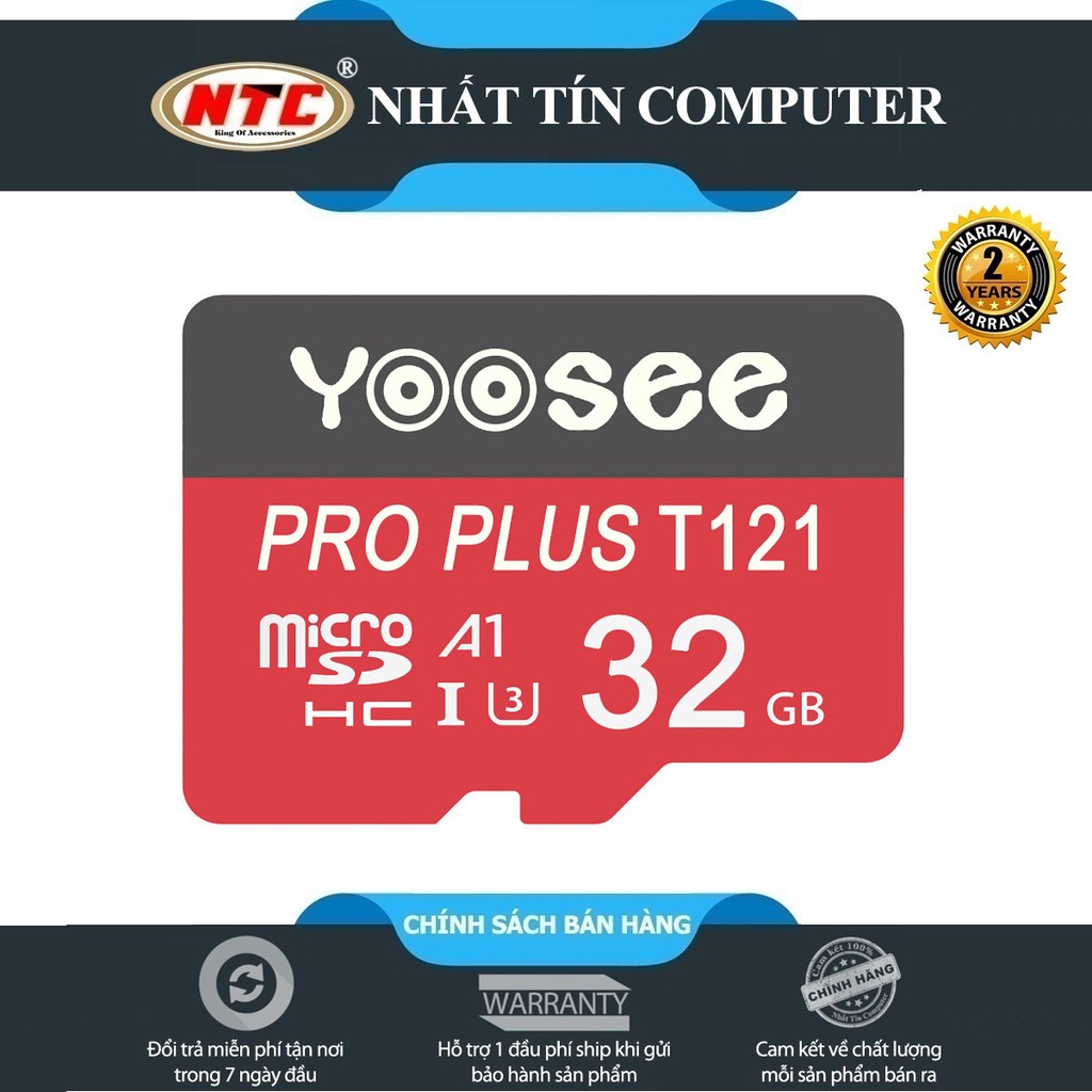 Thẻ nhớ microSDHC Yoosee Pro Plus 32GB A1 U3 4K R95MB/s W45MB/s (Đỏ) - chuyên camera và điện thoại