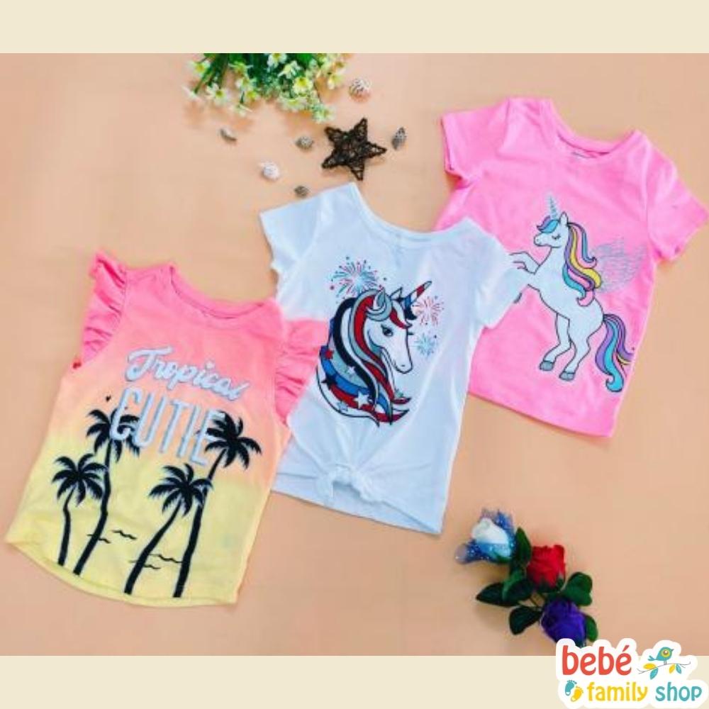 Áo thun bé gái hãng Garanimals xuất dư, áo phông cho bé gái cotton 1 2 3 4 5 tuổi - 3T AGG