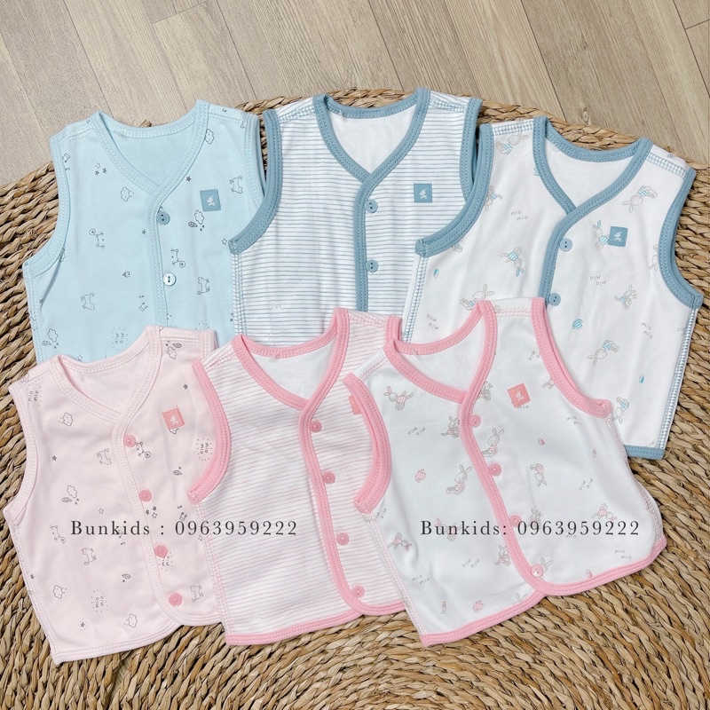 Gi lê sơ sinh Miomio cotton 2 lớp Mio ( Áo ghi lê gile sơ sinh )