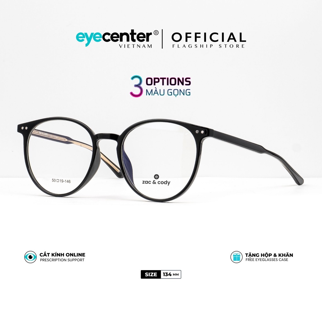 Gọng kính cận nam nữ chính hãng B04-S by ZAC &amp; CODY lõi thép chống gãy nhập khẩu Eye Center Vietnam