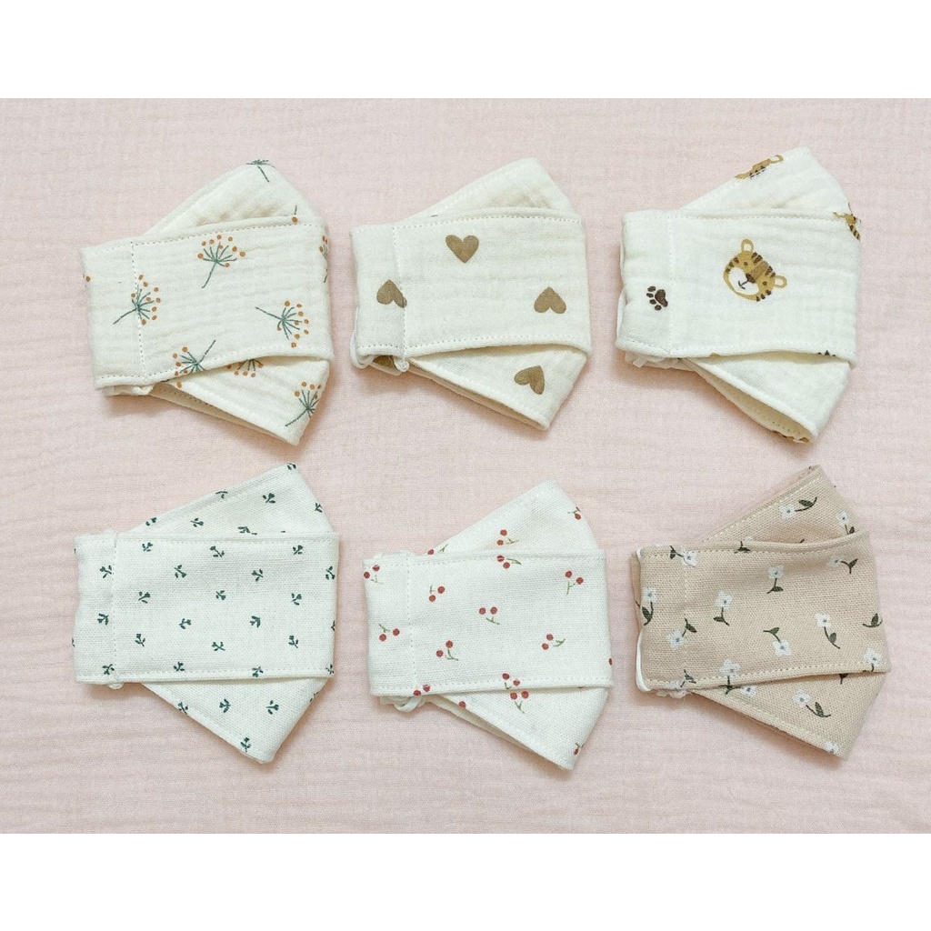 Khẩu trang vải xô muslin handmade cho bé từ 18m - 36m