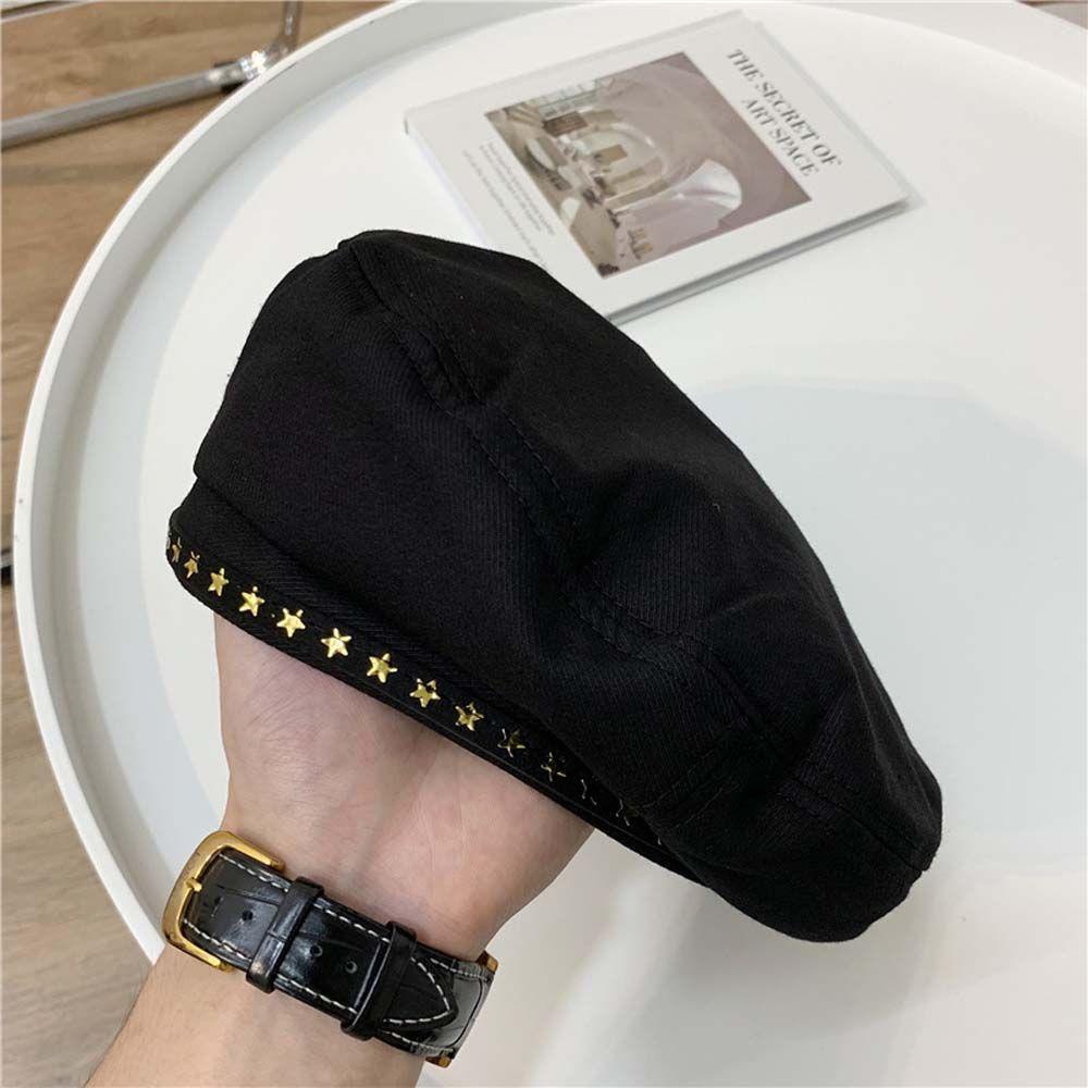 NICKOLAS Mũ Beret Họa Tiết Ngôi Sao Thời Trang Thu Đông Cho Nữ