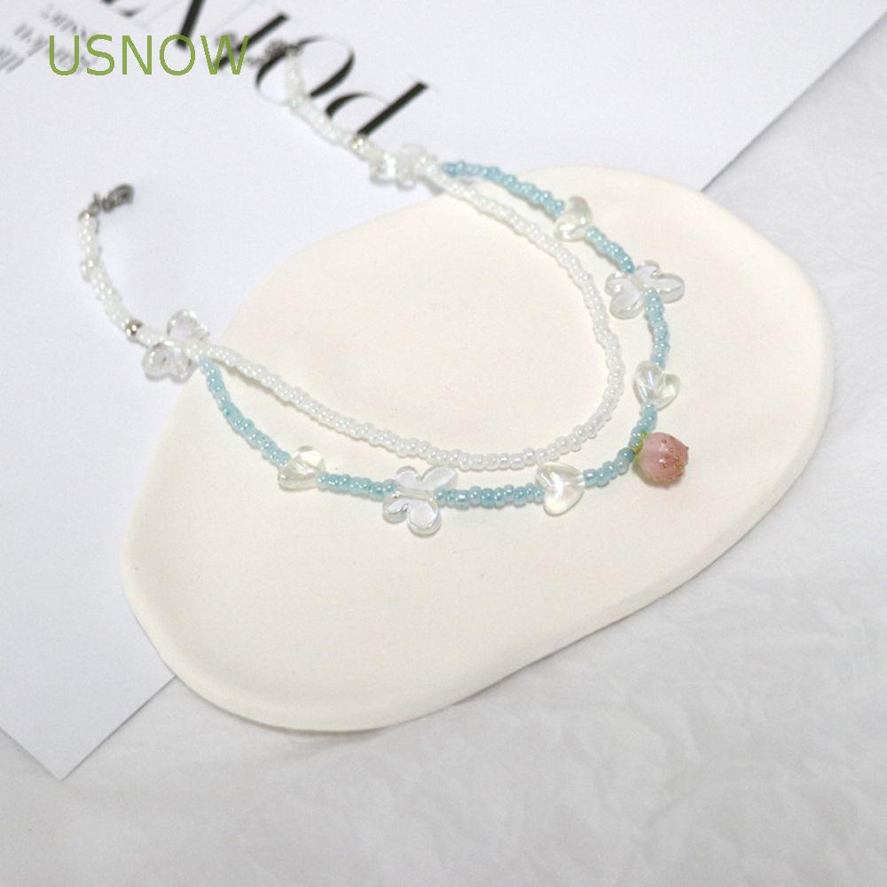 Vòng cổ Mặt Hình Trái Tim Và Bướm Bằng Nhựa Resin Đơn Giản Sáng Tạo Phong Cách Hàn Quốc Cho Nữ