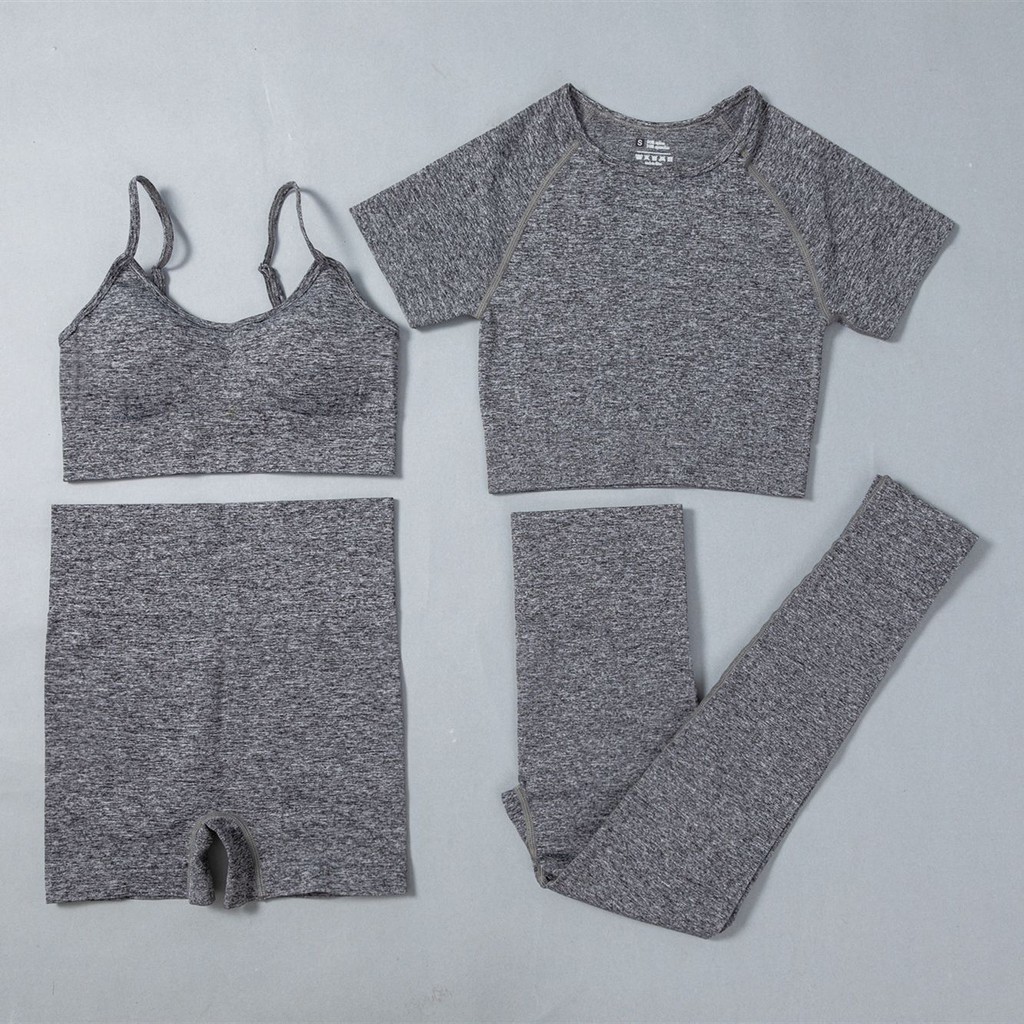 1sets/4Cai (bra+Quần+áo+quần short) bộ đồ Yoga  bộ tập thể thao,Bộ đồ tập,Kết hợp đào tạo,