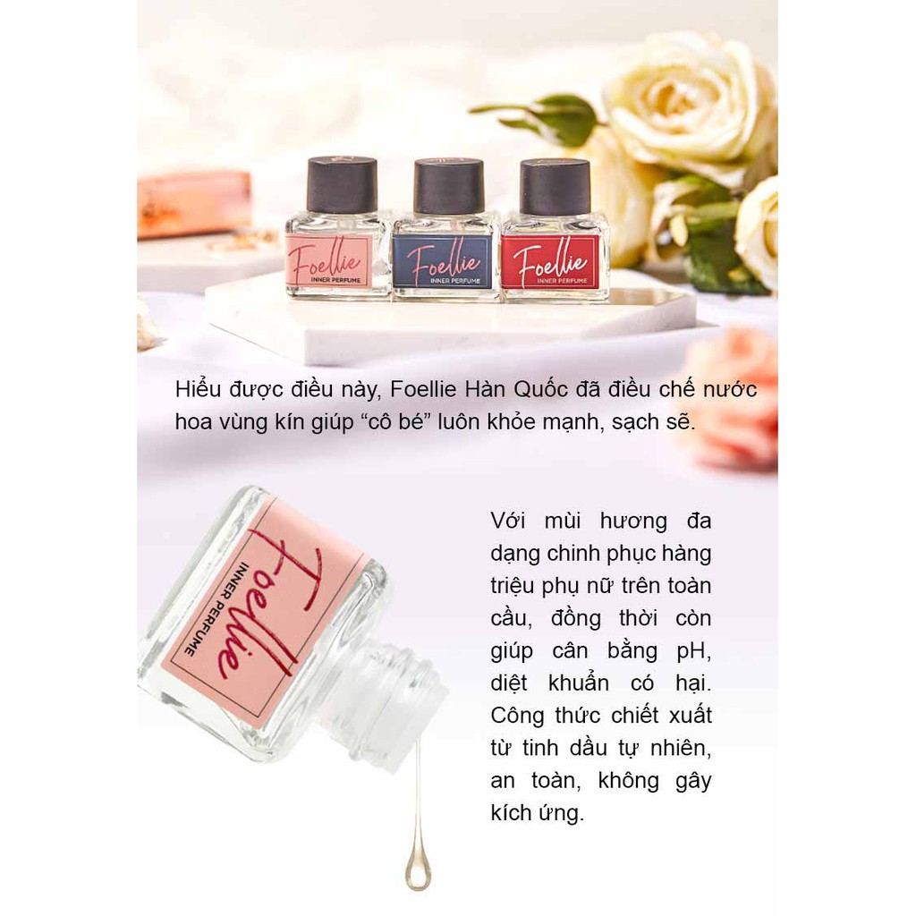 Nước hoa vùng kín giúp vùng kín luôn thơm tho, ngăn ngừa nấm ngứa phụ khoa Foellie Eau De Innerb Perfume 5ml