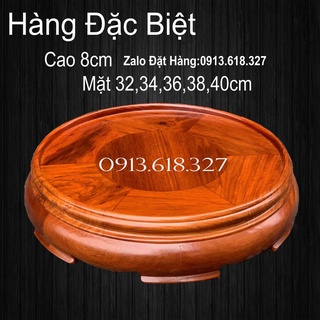 Kỷ Tròn Đế Bẹt 40cm Gỗ Hương Kê Đồ Cỡ Lớn Cao 8cm