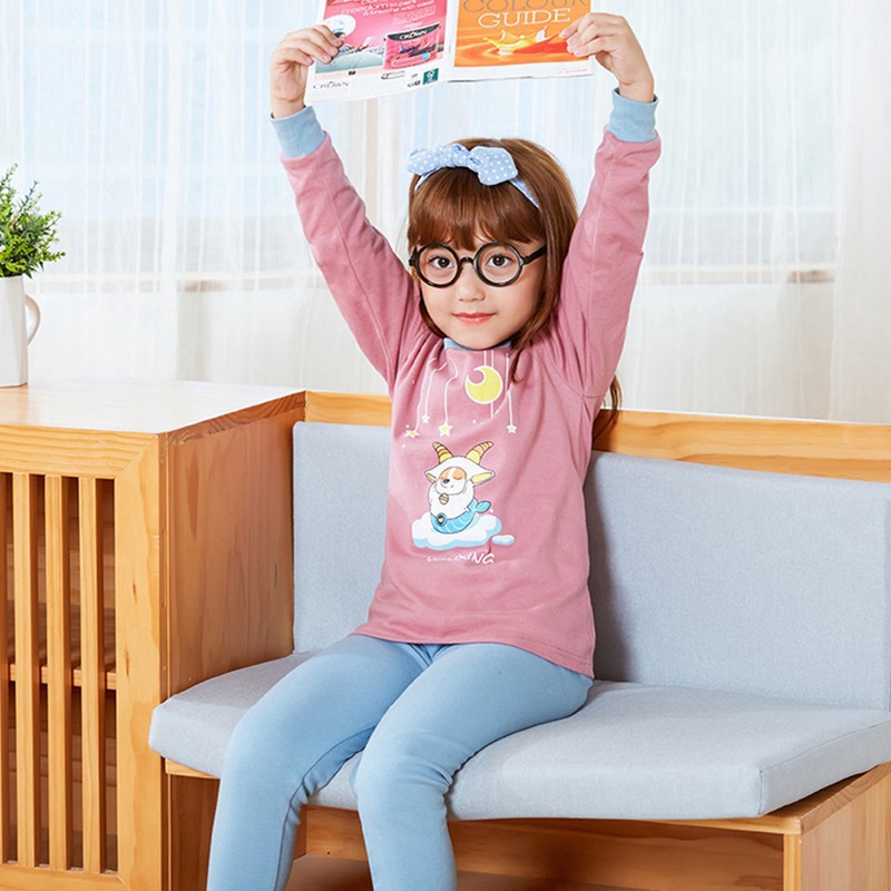 Z2 Bộ đồ ngủ cotton in họa tiết hoạt hình dễ thương cho bé cao 100-150cm 27 5