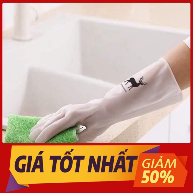 Găng tay rửa bát hươu hạc siêu dai