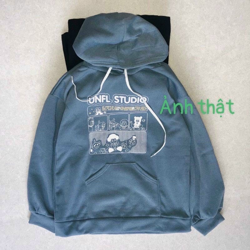 Áo hoodie pe nỉ ngoại mềm mịn from dưới 70kg in hình siêu cute