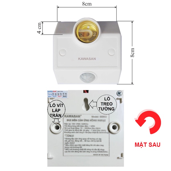 ĐUI ĐÈN CẢM ỨNG HỒNG NGOẠI SS682