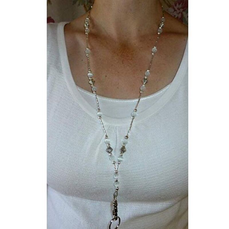 Giá Đỡ ID / Huy Hiệu Ẩn Xỏ Hạt Ngọc Trai Trắng seng