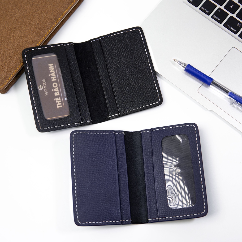 Ví Mini Nam Nữ WEMODA đựng card da bò Saffiano nhiều màu cao cấp bảo hành 24 tháng
