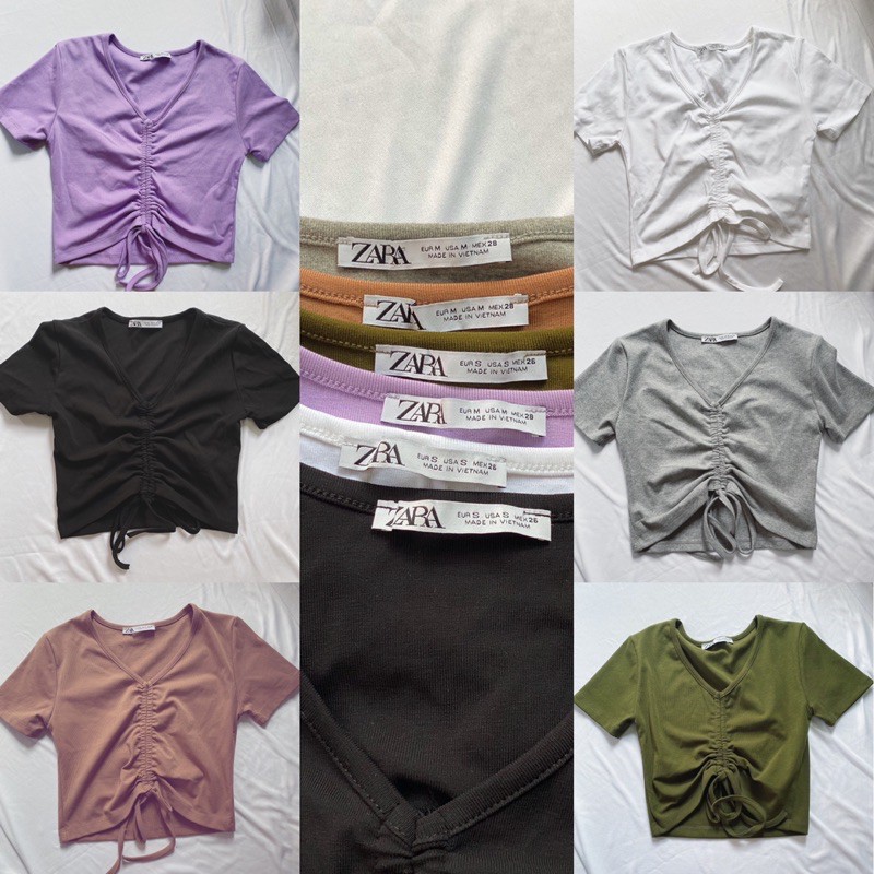 Áo Croptop Rút Dây - Áo Kiểu ZR Xuất Xịn [ ẢNH THẬT 100%