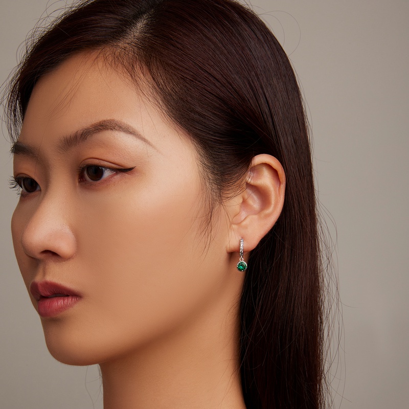 Bông tai Bamoer bằng bạc 925 hình mặt trời/ mặt trăng thời trang cho nữ