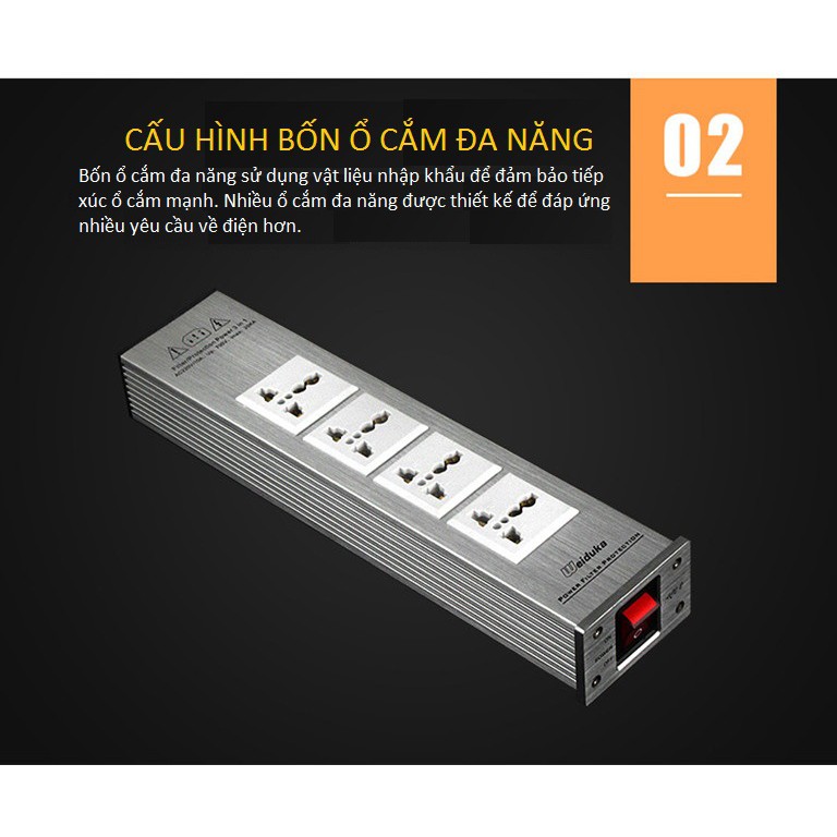 Bộ Ổ Cắm Lọc Nguồn Điện Weiduka AC 2.2 Cao Cấp