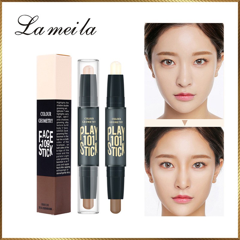 [Free Ship]Tạo Khối,Bút Tạo Khối  Và Che Khuyết Điểm 2 Đầu Lameila Dạng Thỏi Siêu Lì,Mềm Mịn,Dễ Tán,Lên Màu Tự Nhiên