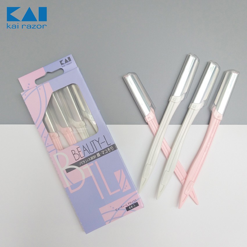 Set 4 Dao Cạo Lông Mặt KAI Beauty-L Lưỡi Đơn