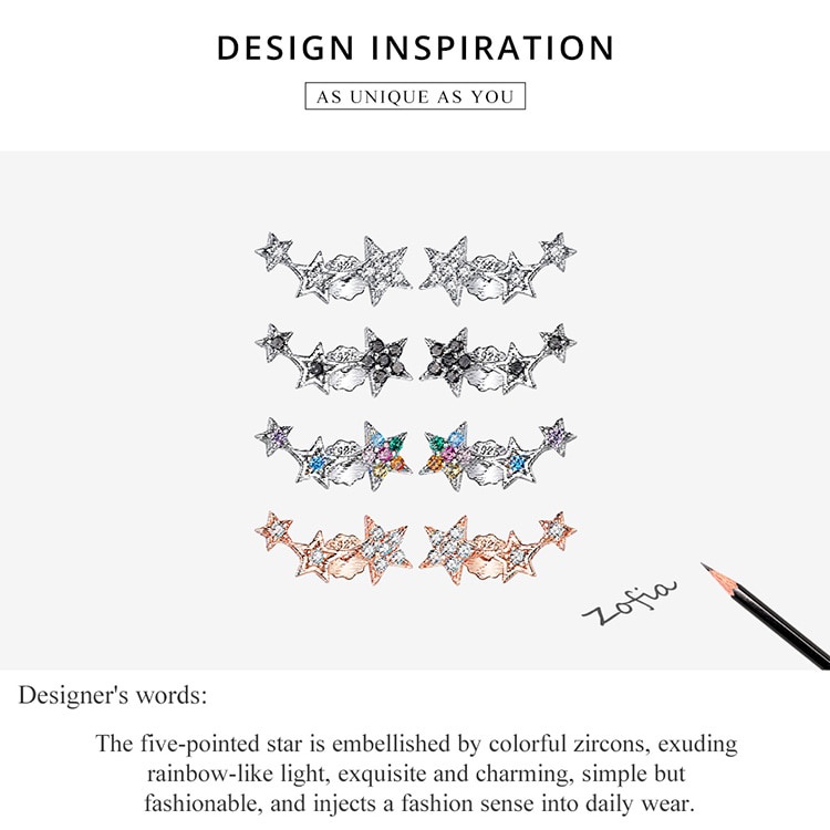 Hoa tai Bamoer bằng bạc sterling 925 đính đá pha lê nhiều màu sắc không gây dị ứng sành điệu cho nữ với 4 kiểu tùy chọn