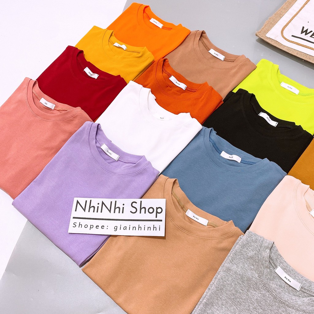 Áo phông xin xin ngắn tay dáng ôm, Áo thun cổ tròn tay cộc vải cotton co giãn XX8101 - NhiNhi Shop