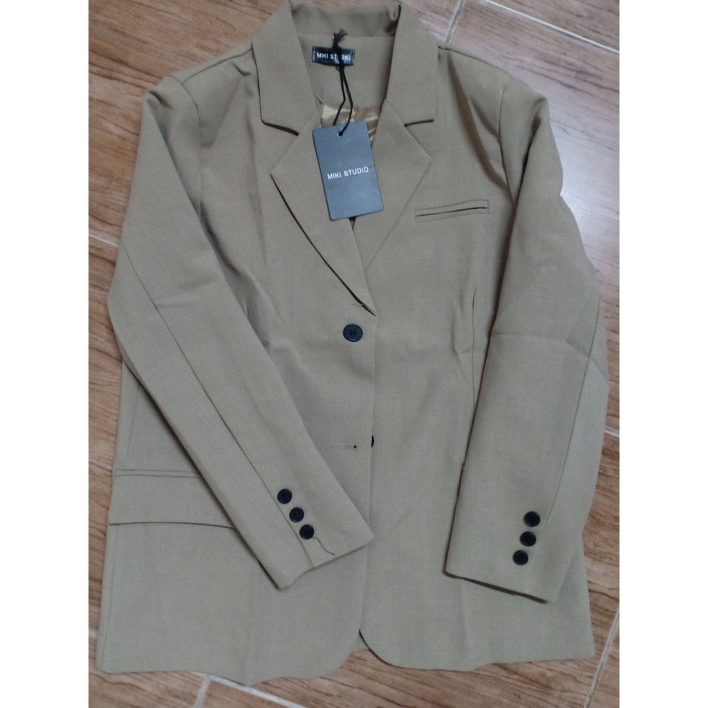 Sẵn Kaki-M(Hàng Đẹp)Áo blazer mùa thu dáng dài thời trang Hàn Quốc-Ảnh thật 7 hình cuối | BigBuy360 - bigbuy360.vn
