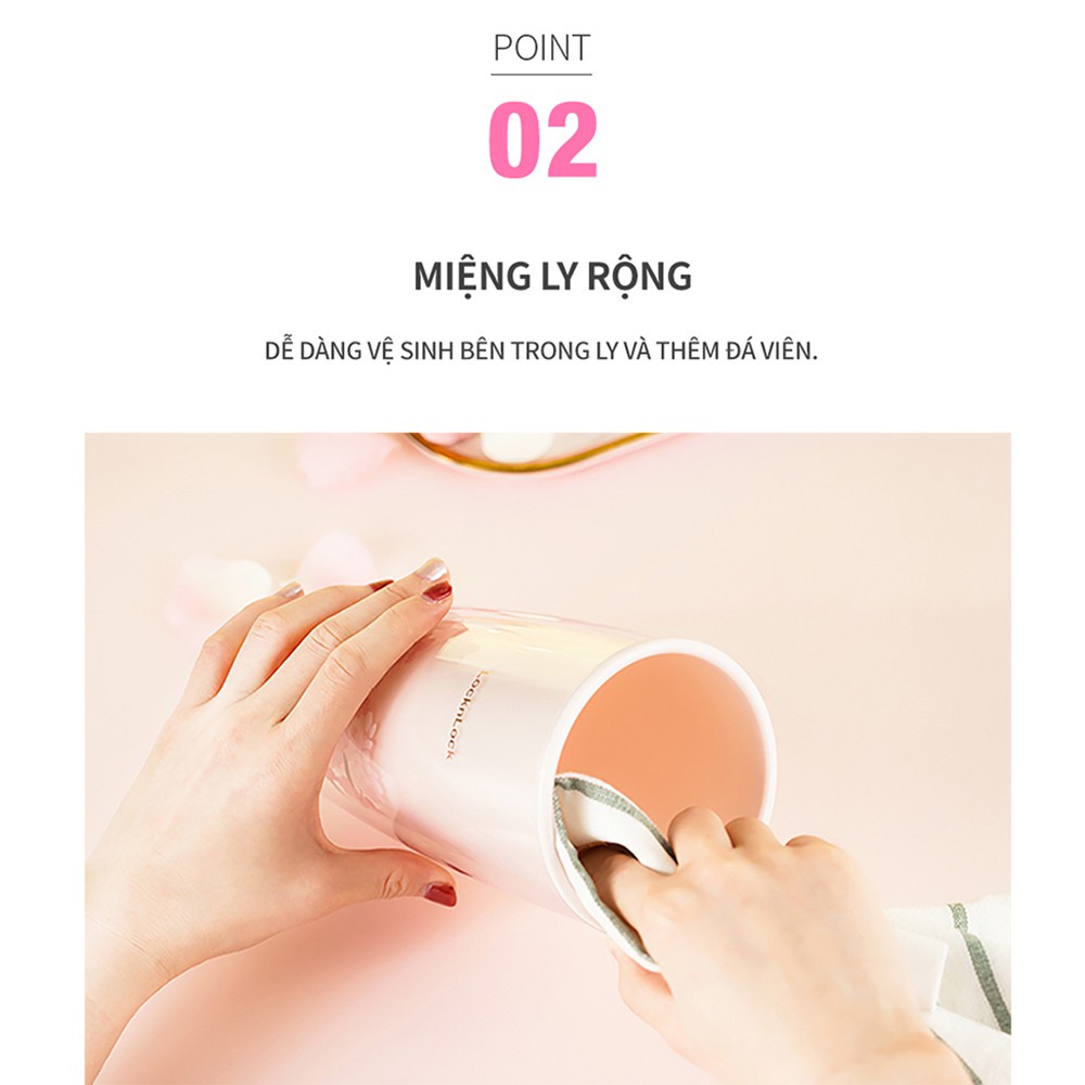 Ly nhựa 2 lớp Lock&Lock 750ml có ống hút cách nhiệt tốt Doublewall Coldcup HAP507 HAP509 - BABYHOPSG