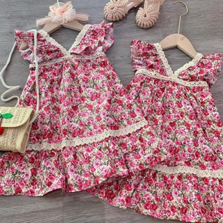 ODER Váy hồng phối ren cho bé gái