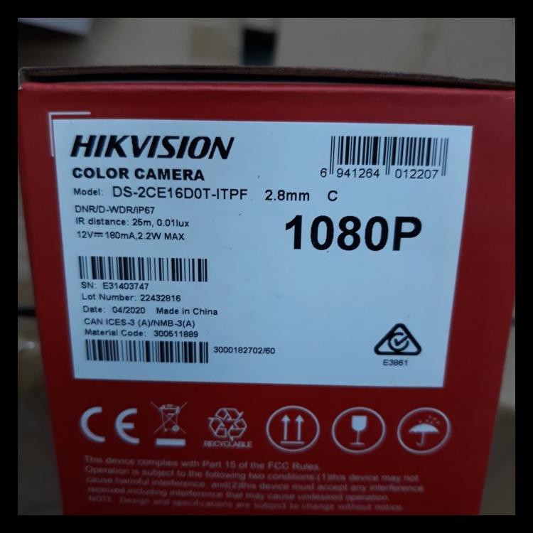 Camera Ngoài Hikvision 2mp Ds-2Ce16Dot-Irpf Code 1362