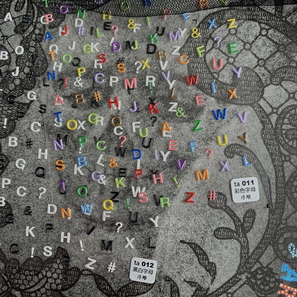 Nhãn Dán Móng Tay Tự Dính Siêu Mỏng In Chữ Phong Cách Nhật Bản